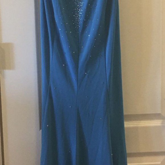 Blue color dress with sequins - Picture 3 of 8